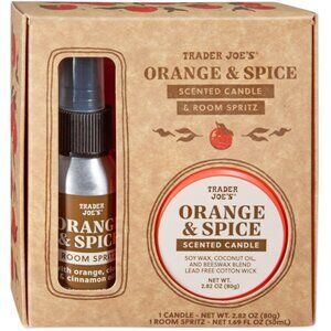 Trader Joe's Orange & Spice Scented Candle & Room Spritz 1 Each 2.82 oz. NWT‎